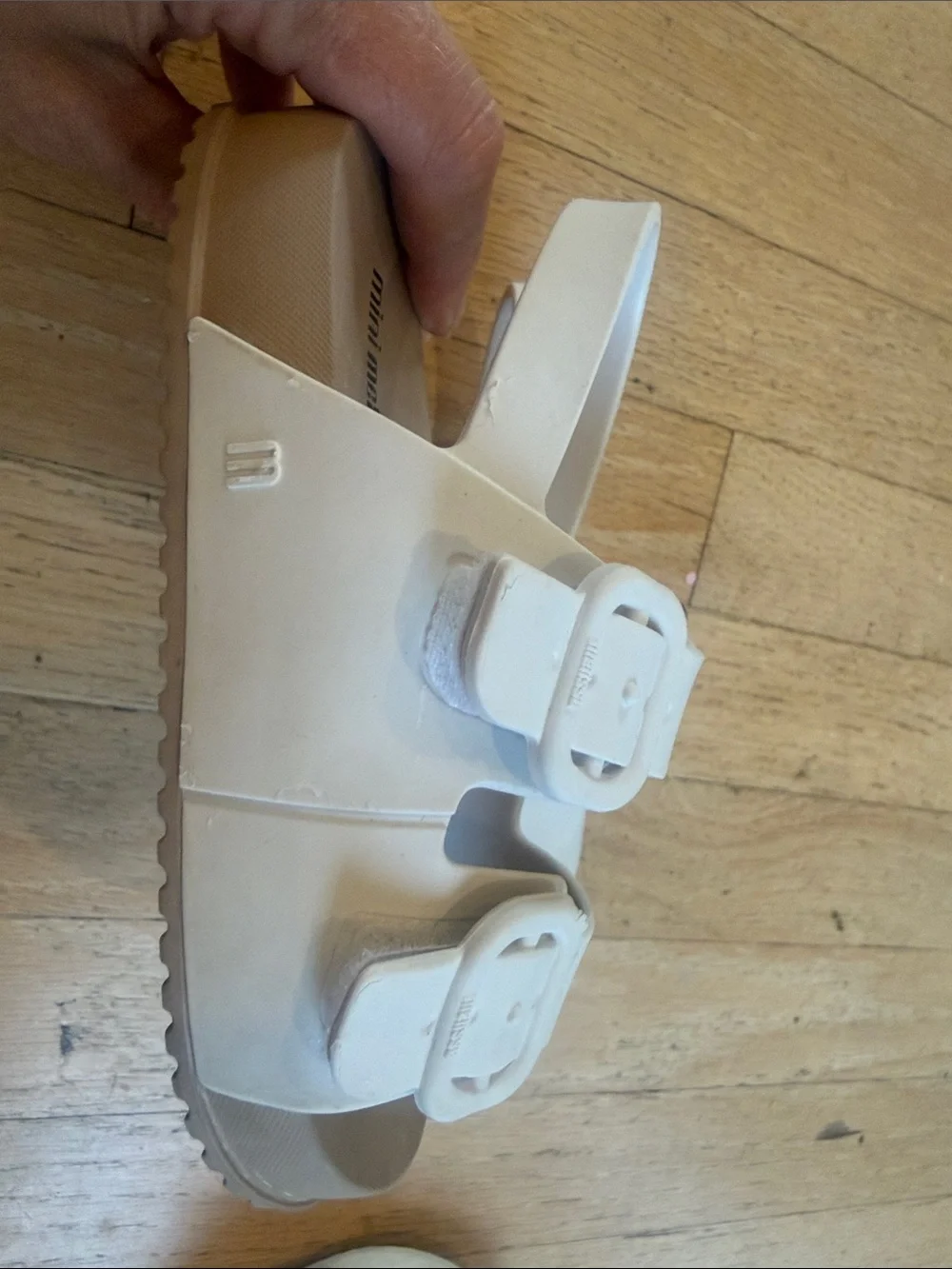 Mini Melissa White Double-Buckle Kids Sandals
